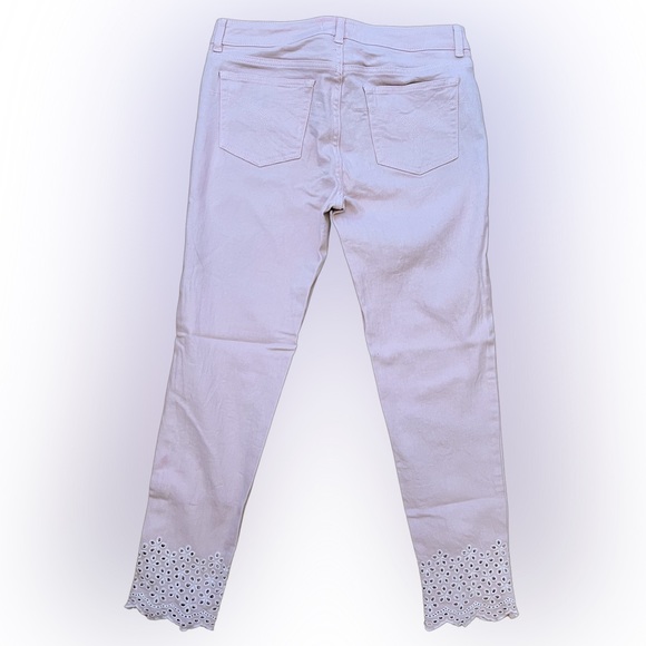 Ted Baker Massiee crop Embroidered Jeans, Baby Pink - Picture 8 of 12